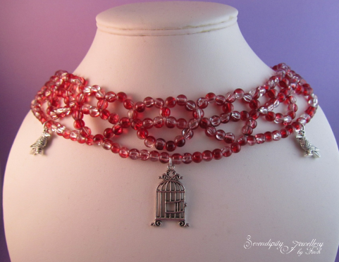 Red beaded necklace logo